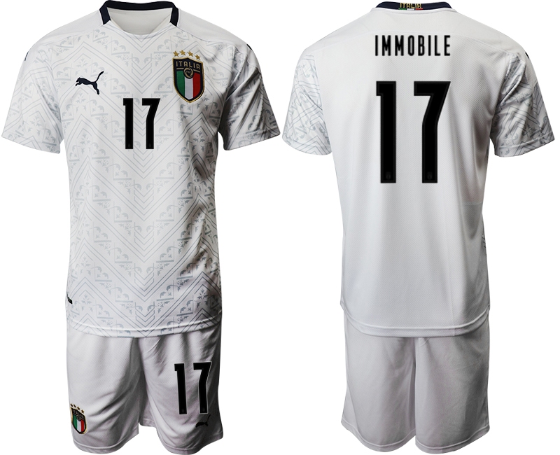 2021 Men Italy away #17 white soccer jerseys->italy jersey->Soccer Country Jersey